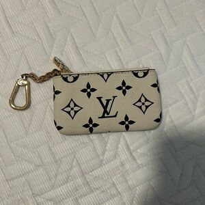 Louis Vuitton White and Black Monogram Pouch